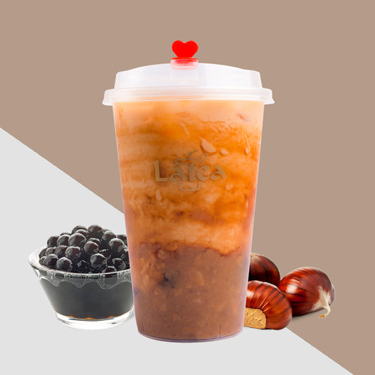 Chestnut Boba Milk Tea (500ml)